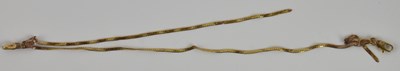 Lot 1422 - A 9ct yellow gold semi-rigid necklace (af),...