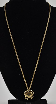 Lot 1417 - A 9ct yellow gold rope twist necklace, with...