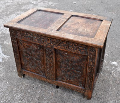 Lot 1693 - A small 19th century oak coffer