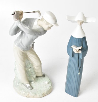 Lot 134 - LADRO; two figures, comprising male golfer and...