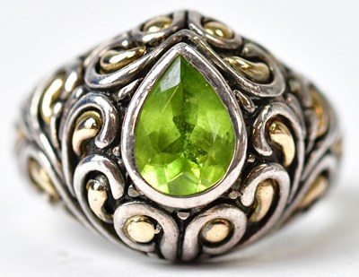 Lot 703 - SAMUEL BENHAM; a 925 silver ring set with a...