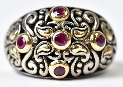 Lot 707 - SAMUEL BENHAM; a 925 silver ring set with five...