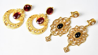 Lot 742 - A pair of Ben-Amun gold-coloured filigree clip-...
