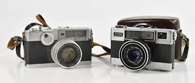 Lot 2367 - FUJICA; two 35mm rangefinder cameras, to...