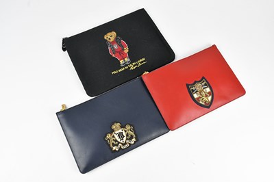 Lot 46 - RALPH LAUREN; a navy blue calfskin leather...