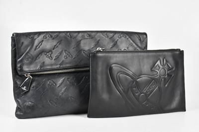 Lot 78 - VIVIENNE WESTWOOD; a black embossed leather...