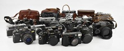 Lot 2360 - An extensive collection of film cameras, to...