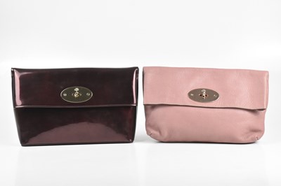 Lot 390 - MULBERRY; a metallic bronze Clemmie clutch...
