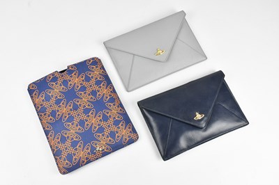 Lot 52 - VIVIENNE WESTWOOD; a blue leather iPad case,...