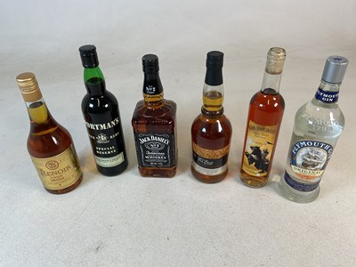 Lot 339 - MIXED SPIRITS; a quantity of whisky, port, gin,...