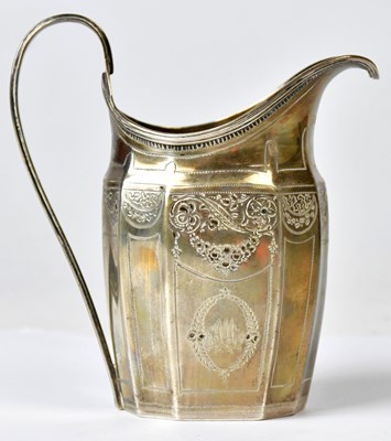 Lot 749 - A Georgian hallmarked silver helmet shaped jug...