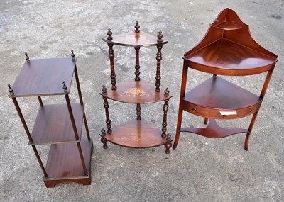 Lot 1647 - A 19th century mahogany corner washstand