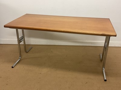Lot 865 - A modern contemporary wooden top office table...