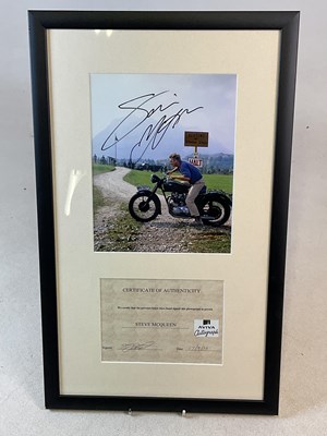 Lot 130 - STEVE MCQUEEN; a rare signed photograph of the...