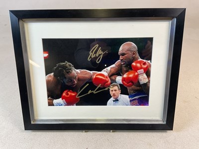 Lot 143 - LENNOX LEWIS & EVANDER HOLYFIELD; a dual...