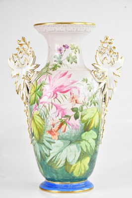 Lot 1262 - A 19th century French porcelain vase, of large...