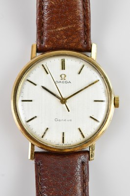 Lot 484 - OMEGA; a gentleman's vintage manual wind 9ct...