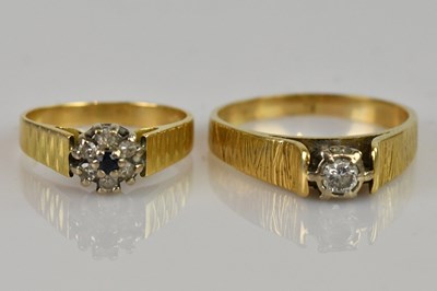 Lot 2391 - An 18ct textured yellow gold illusion set...