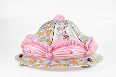 Lot 2324 - A 1950s glass lightshade, decorated with women...