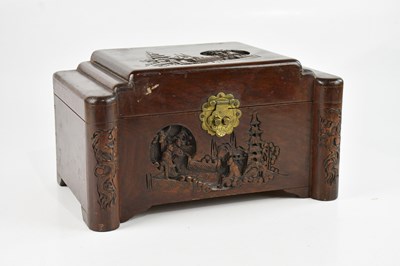 Lot 2197 - A miniature camphorwood chest jewellery box,...