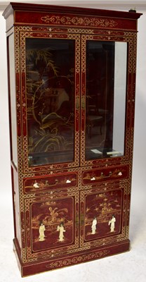 Lot 41 - A red lacquered gilt-heightened Chinoiserie...
