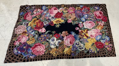 Lot 2166 - A floral embroidered wall hanging, length 160...