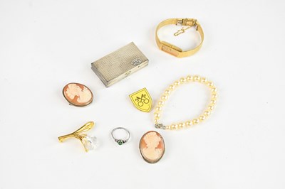 Lot 1082 - A lady's gold plated Seiko wristwatch, two...
