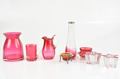 Lot 1361 - A small collection of cranberry glass...