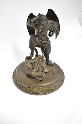 Lot 207 - A Japanese Meiji period bronze figure group...