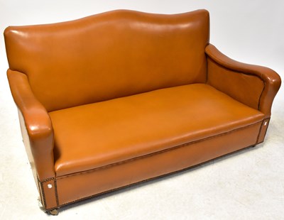 Lot 57 - A 1930s tan brown leather studded three-piece...