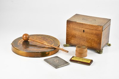 Lot 2232 - A 19th century mahogany tea caddy, a silver...