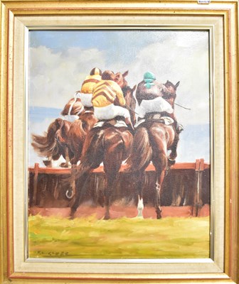 Lot 498 - FRANK GEERE (1931-1991); oil on canvas, horse...