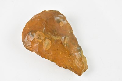 Lot 2268 - A possibly Stone Age flint hand axe, 15cm.