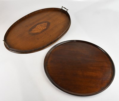 Lot 2233 - An Edwardian inlaid mahogany oval serving tray,...