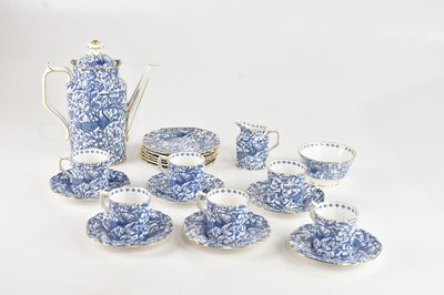Lot 1281 - ROYAL CROWN DERBY; a blue and white coffee...