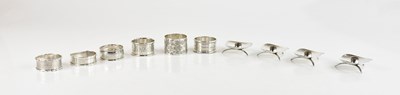 Lot 342 - A collection of six hallmarked silver napkin...