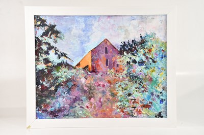 Lot 1284 - JAN WALDRON; oil on canvas, 'Suffolk Barn',...