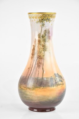 Lot 1212 - ROYAL DOULTON; a flambé vase, decorated with...