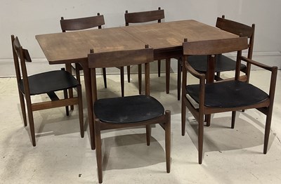 Lot 2098 - A mid century teak dining table and six chairs,...