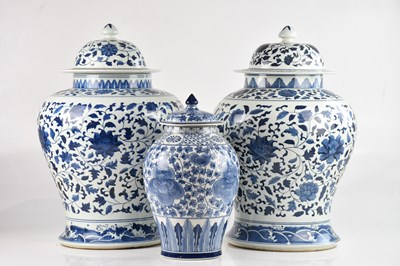 Lot 1430 - Two large and impressive Chinese blue and...