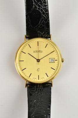 Lot 521 - ROAMER; a gentleman's yellow metal cased...