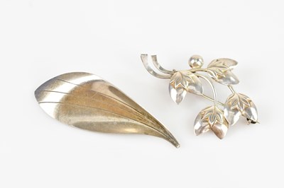 Lot 1339 - HERMANN SIERSBOL; two Danish silver floral...