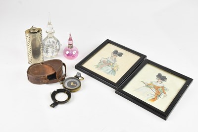 Lot 2218 - A pair of 19th century painted silk pictures,...