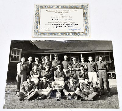 Lot 1366 - ALTRINCHAM FOOTBALL CLUB; a black and white...