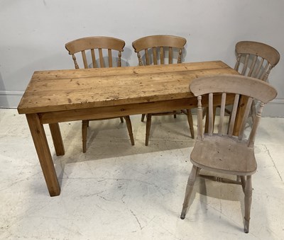 Lot 2113 - A modern pine refectory type table, height...