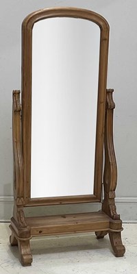 Lot 2091 - A modern pine cheval mirror, height 167cm.