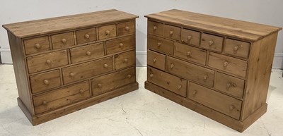 Lot 2115 - A pair of modern pine chests, each with an...