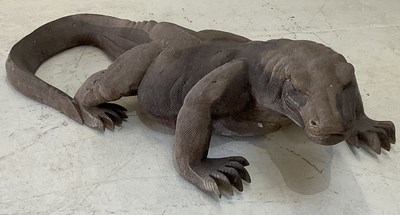 Lot 2200 - A modern carved hardwood model of a komodo...