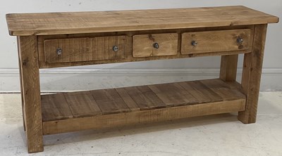 Lot 2112 - A modern pine two tier side table/dresser base,...