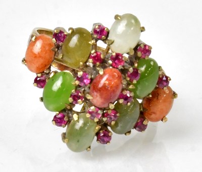 Lot 816 - A circa 1970s 14ct gold cocktail ring set with...